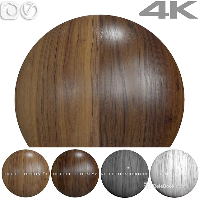 Wooden Sphere Component With Natural Grain Texture And Multiple Finish Options 3d model 