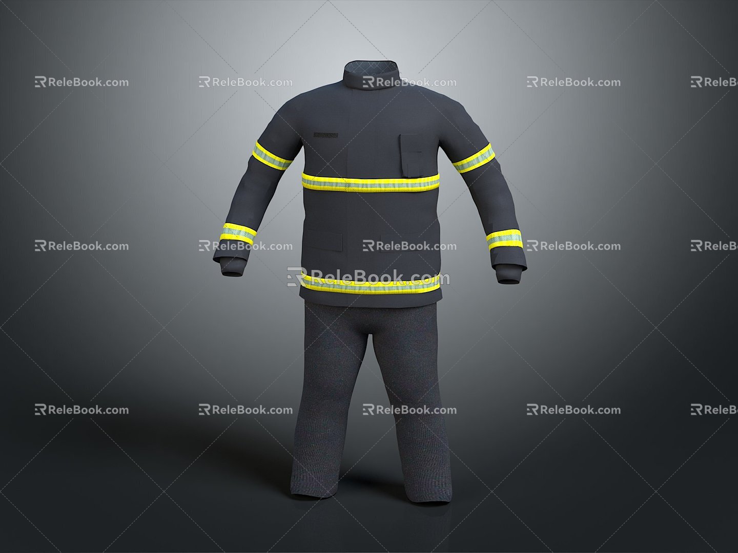 Firefighter Firefighter Lifeguard Firefighter Costume Fire Fighting Jacket Male Character Male Character Man 3d model