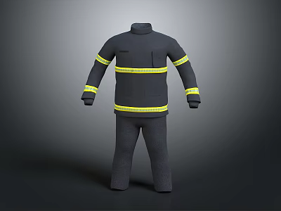 Firefighter Lifeguard Firefighter Costume Fire Fighting Jacket Male Character Male Character Man 3d model