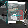 Modern Internet Cafe Science Fiction E-Sports Internet Cafe Game Front Desk Reception Hall Internet Cafe Water Bar Front Desk Space Theme Internet Cafe Front Desk 3d model