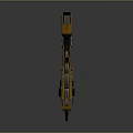 Futuristic Sci Fi Weapon Design With Brown Black Body And Red Glowing Elements