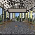 Stylish Modern Awning for Outdoor Restaurant Space with Sun Shade and Decorative Design Features
