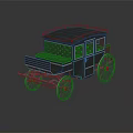 Classic Vintage Carriage With Golden Accents Roof Railings And Wooden Wheels