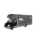 Modern Silver Motorhome Exterior With Large Windows Side Door And Sleek Design