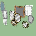Various Decorative Mirrors With Ornate Frames And Different Shapes 3d model