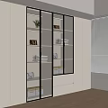 Modern Wardrobe With Transparent Glass Doors White Cabinetry And Storage Shelves