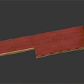 Red Retail Display Shelf With Multiple Layers And Canned Goods Stacked Boxes
