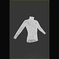 Gray and White Diamond Pattern Turtleneck Sweater Front and Back