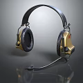 High Quality Gold Black Over Ear Headset With Microphone And Professional Audio Design