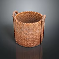 Stylish Round Rattan Woven Storage Basket With Handles For Home Organization