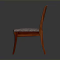 Classic Single Chair with Wooden Frame and Patterned Upholstered Seat Design