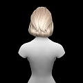 Game and Movie Character 3D Model with Blonde Short Hair Upper Body and Black Background