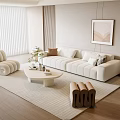 Modern Sofa Coffee Table Combination Single Person Sofa Stool Floor Lamp Hanging Picture 3d model