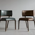 Elegant Two Tone Leather Upholstered Leisure Chairs With Modern Wooden Legs Design