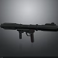 Sci Fi Long Barrel Rifle With Tactical Grip And Scope Design 3d model