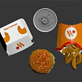 Delicious Chicken Burger With Crispy Fries And Cold Soda Drink