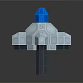 Mechanical Equipment With Blue Hexagonal Top And Silver Gray Structure On Black Pole