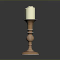 Elegant Decorative Copper Candlestick With White Candle And Ornate Base Design