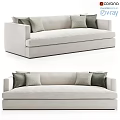 Modern Beige Fabric Sofa Set With Multiple Decorative Cushions And Comfortable Design 3d model