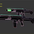 Futuristic Sci Fi Weapon Design With Two Black Guns And Red Accents
