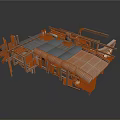 Heavy Duty Industrial Mechanical Assembly With Conveyor Belt Metal Frame And Components