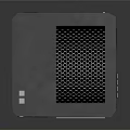 Black Modern PC Tower Case With Mesh Front Panel And Control Buttons
