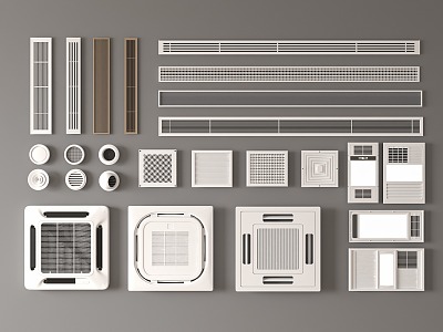 Modern air outlet air conditioning outlet central air conditioning outlet 3d model