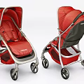 Red Babyhood Lightweight Foldable Baby Stroller With Comfortable Seat And Wheels