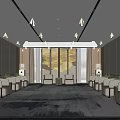 New Chinese Reception Room VIP Reception Room 3d model
