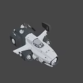 Futuristic Utility Vehicle With Mechanical Design Multiple Wheels Sensor Antenna And White Body