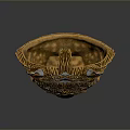Home Decorative Tiger Head Figurine With Golden Silver Intricate Textured Design For Living Room