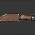 Durable Traditional Handcrafted Tactical Knife With Wooden Handle And Leather Sheath