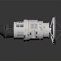 Space Station Module With Extended Blue Solar Panels And Metallic Main Body 3d model