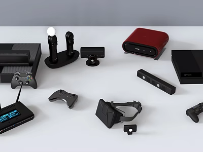 Modern Headphone Speaker With Gaming Gear And Electronic Devices For Home 3d model