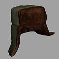 Cozy Brown Hat With Green Lining And Warm Ear Flaps Design 3d model