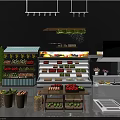 Modern Multi Tiered Display Shelves For Fruits And Vegetables In Retail Store With Open Design