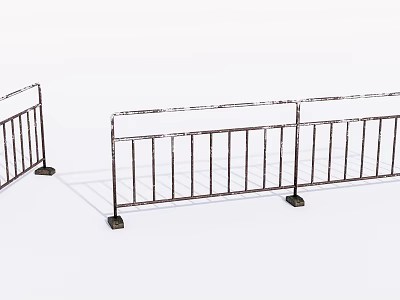Metal Fence Barrier With Rail Design For Safety And Crowd Control 3d model