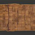 Rustic Wooden Coffee Table With Natural Wood Grain And Plank Design