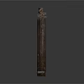 Traditional Wooden Door Frames With Carved Lattice And Dark Brown Vintage Worn Design