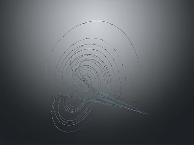 Abstract Geometric Spiral Design With Dynamic Lines On Gray Background 3d model