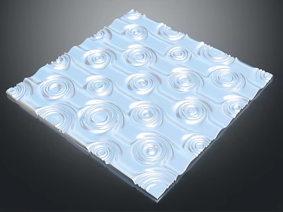 Glossy White 3D Textured Wall Panel with Spiral Patterns for Interior Design 3d model