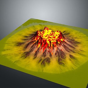 Geo-vein Volcano Island Terrain Mountain Geomorphology Mountain Range Topographic Map Mountain 3d model