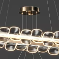 Modern Elegant Petal Shaped Layered Chandelier With Glowing Glass Design And Hanging Structure
