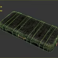 Sturdy Black Long Rectangular Weapon Case With Metal Rivets And Straps