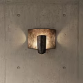 Modern Wall Lamp With Textured Surface On Concrete Wall Warm Lighting Effect 3d model
