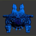Shiny Blue Spotted Mythical Creature With Back Spikes Purple Nose And Long Tail