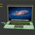 Modern White Laptop With Galaxy Display On Sleek Black Surface And Accessories