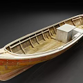 Handcrafted Wooden Boat Interior With Storage Box And Wood Grain Details