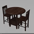 Round Wooden Dining Table And Two Chairs Home Furniture Dining Set