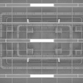 Modern Grid Ceiling Design With Linear Recessed Lights And Metal Framework
